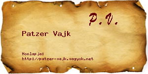 Patzer Vajk névjegykártya